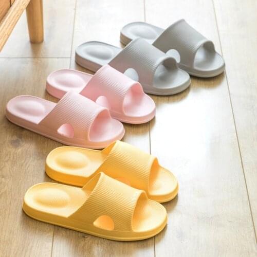 Women Summer Thick Platform Slippers Couples Beach Eva Soft Sole Slide Sandals Leisure Men Ladies Indoor Bathroom Anti-slip Shoe