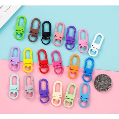 Cute Candy Color Keychain Ring Metal Lobster Clasp Clip Bag Car Keychain DIY Charms for Jewelry Making Accessories Pandent