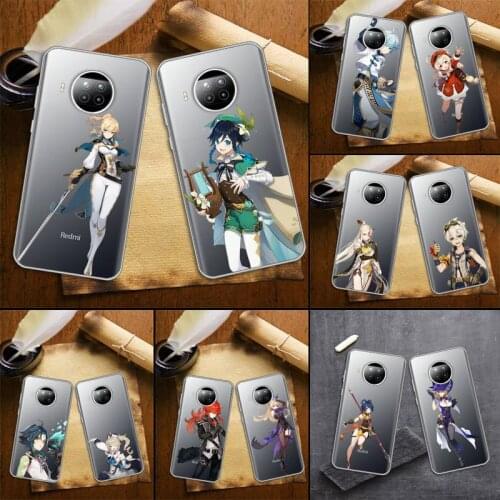 Genshin impact Phone Case Transparent for Xiaomi mi Redmi note 10 t 8 9 pro lite 11 Samsung S 8 9 10 20