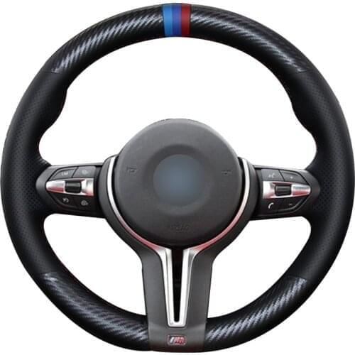 Carbon Fiber Leather Black Leather car Steering Wheel Cover for BMW F87 M2 F80 M3 F82 M4 M5 F12 F13 M6 F85 X5 M F86 X6 M F33 F30