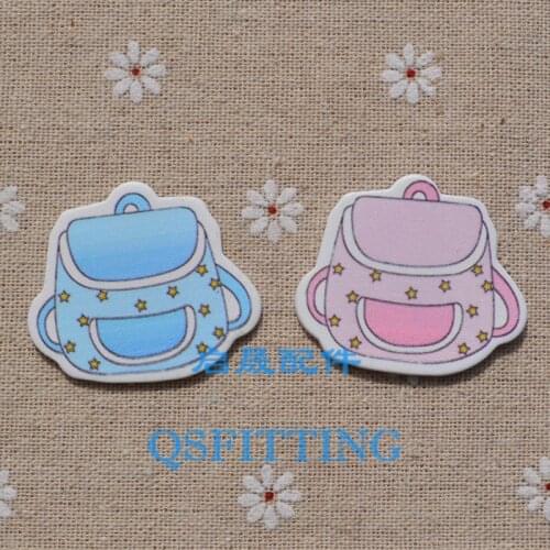 10pcs Baby Series Home Decoration accessory 2 Color Cartoon Mammy Bag wood Chips for Handcraft decoration Refrigerator magnet