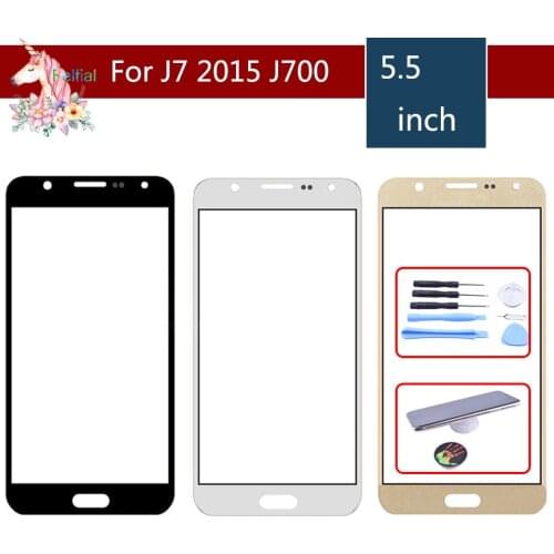 10pcs/lot For Samsung Galaxy J7 2015 J700 J700F J700FN J700M J700H SM-J700F Touch Screen Front Panel Glass Lens Outer LCD