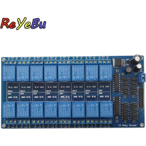 16 Channel 12V Relay Module With Optocoupler Protection, With LM2576 Power