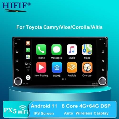 2 din car Android11 For Toyota Camry/Vios/Corolla/wish/Altis/4500 205mm*104mmGPS multimedia player wifi BT 7 inch 2din car radio