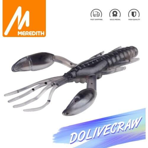 MEREDITH DoliveCraw 20pcs Soft Bait Silicone Lures Worm 50mm 2g Fishing Lures Attractive Shrimp Wobbler Jig Swivel Bass Fishing