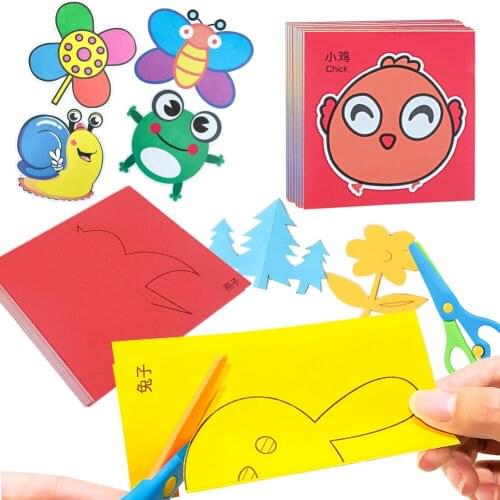 48/96pcs Paper Cut Set Baby Craft Toys Cartoon Paper Cutting Book Kids Paper Cut Puzzle Early Learning Educational Toys Gifts