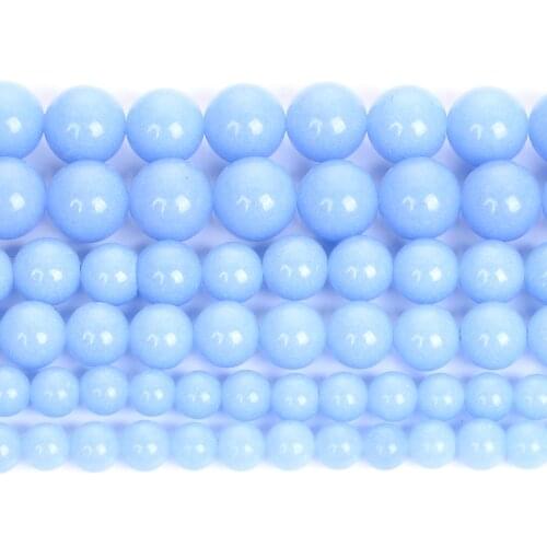 Blue Luminous Glowing Natural Stone Beads Round Beads For Jewelry Making DIY Bracelets Necklace Accessories Beads 6/8/10MM