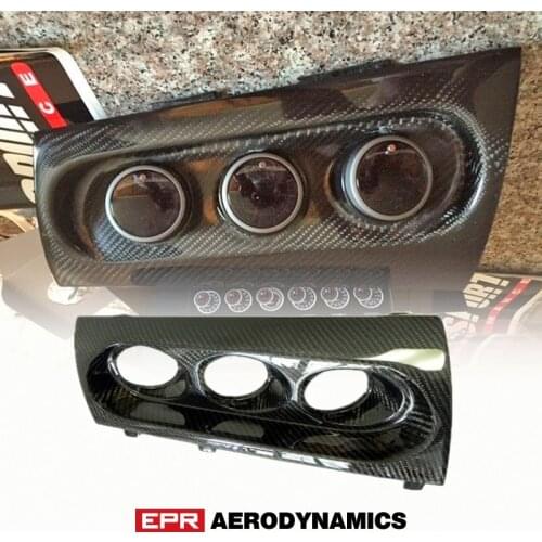 Carbon Fiber Glossy Finished For Evolution 10 M7 Style Carbon Triple Gauge Pod Holder 60mm(RHD) Exterior Car accessories