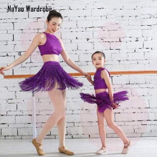 Sparkling Sequin Sleeveless Ballet Dress For Kids Tassel Ballet Performance Dancing Dresses Gymnastics Leotards for Girl YQ002