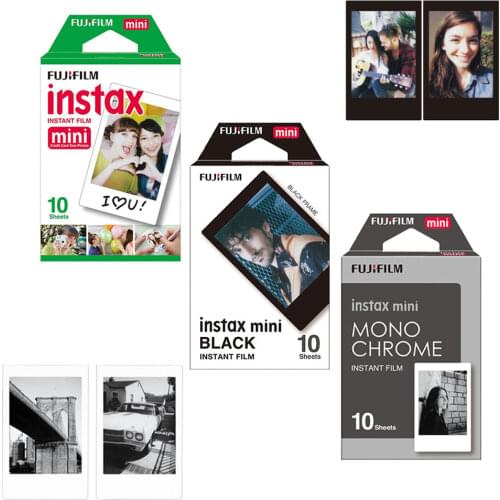 Fuji Fujifilm Instax Mini 8 Film Monochrome Mono/ Black /White Instant Film 30 pcs for Mini 8 70 8 Plus 90 25 Camera SP-1 SP-2