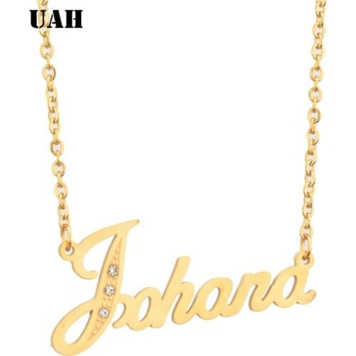 UAH Johana Name or Customize gold necklace gold letter necklace name necklaces pendant for women girls .best birthday gift