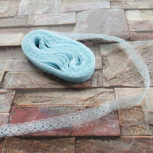 Beautiful Hot 10 yards 15mm Width Light Sky Blue Lace Ribbon Lace embroidery DIY Decoration For Clothes Sewing Accessories