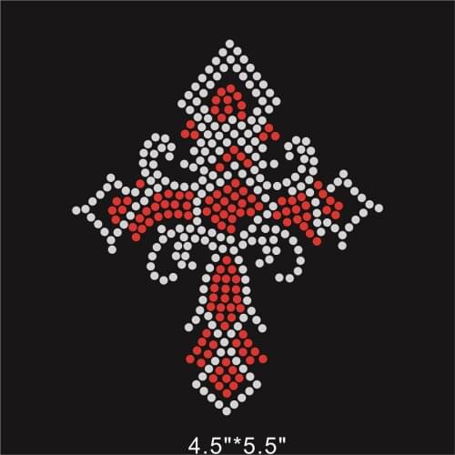 Cross strass iron on patches rhinestones fix designs iron on transfer hot fix rhinestone motif for bag shoes
