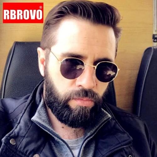 RBROVO 2021 Round Vintage Sunglasses Men Oval Eyeglasses For Men/Women Luxury Brand Glasses Men Mirror Oculos De Sol Gafas UV400
