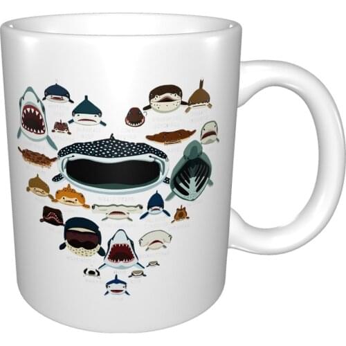 Love Shark Faces Mug Coffee Cup Coffee Mug Supernatural Leaf Mug Beer Mugs For Men