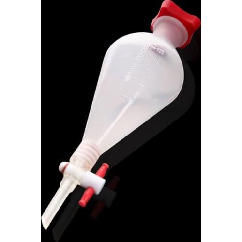 1PC lab 125ml 250ml 500ml 1000ml Pear-shaped Plastic Separatory PP funnel with PTFE Piston Laboratory Equipment