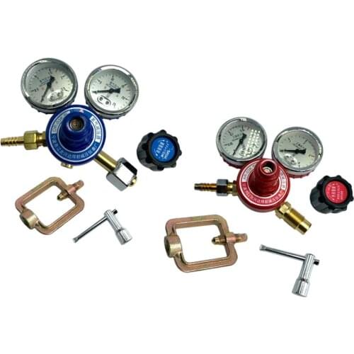 Copper Oxygen Acetylene Regulator Pressure Reducer Replacement Gauges Valve