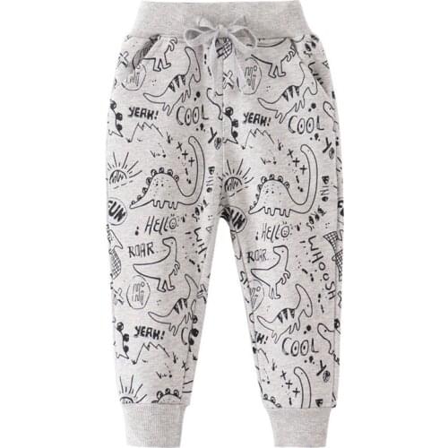 Funnygame New 2021 Cartoon Childrens Long Pants Cotton Cute Boys Girls Sweatpants for Autumn Spring Kids Trousers Pants