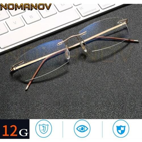 Titanium Frame Ultra Light Anti-blu light Rimless Reading Glasses 0.75 1 1.5 1.75 2 2.25 To 4