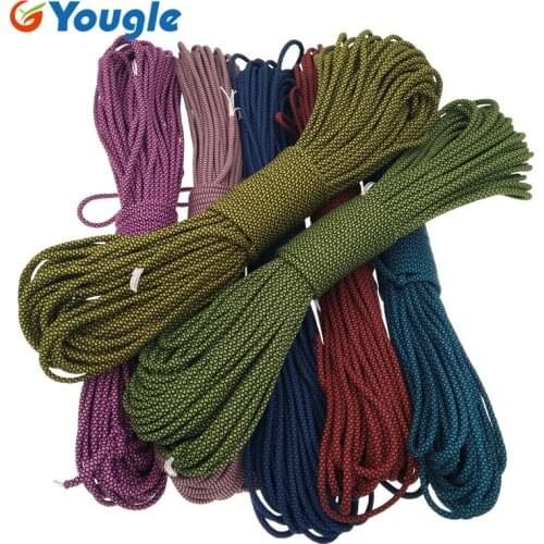 YOUGLE 550 Paracord Parachute Cord Lanyard Rope Mil Spec Type III 7Strand 100FT Climbing Camping survival equipment 193-199