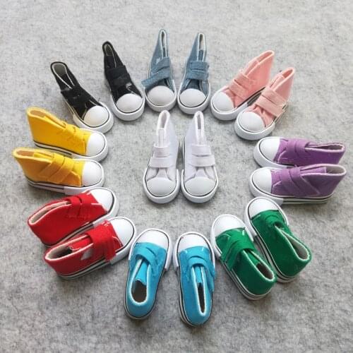1Pair Hot sale BJD Doll Shoes 7.5CM Canvas Shoes For Dolls