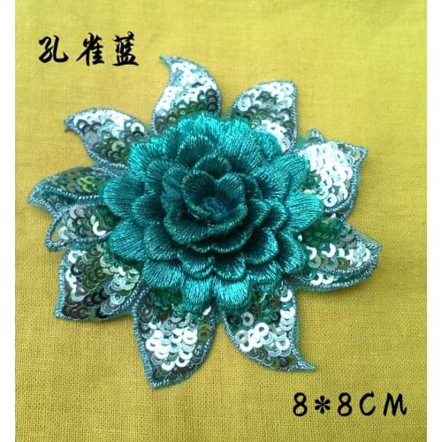 Flower 9 color sequins beaded patches applique patches for clothing,patch sewing parches bordados embroidered patches