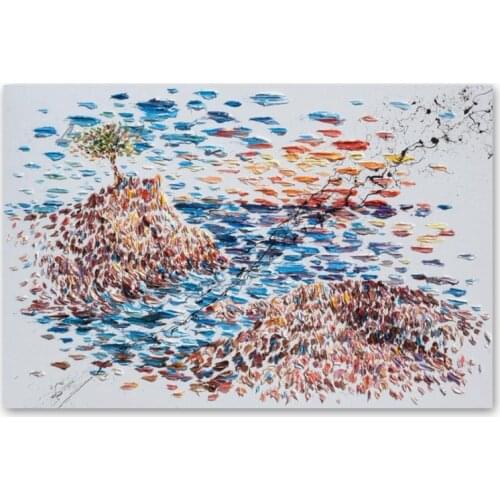 Living Room Decorative Palette Knife Textured Oil Painting 100% Hand-painted No Frame 3D Acrylic Artwork Wall Hanging Canvas Art