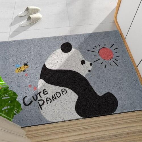Cute Animals Home Door Mat Carpet PVC Anti-slip Dustproof Entrance Door Mat Living Room Custom Cartoon Panda Hallway Mat Carpet