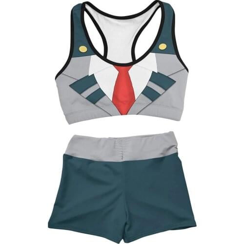 My Hero Academia Cosplay Sportwear Summer 3D Print Vest Crop Top Shorts Two Piece