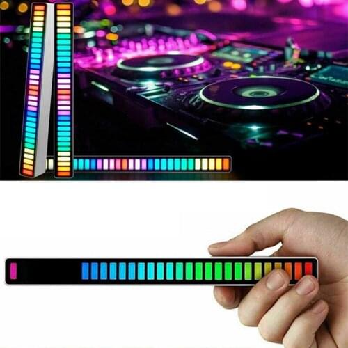 Car Sound Control Light RGB Voice-Activated Music Rhythm Ambient Light 32 LED Colorful Atmosphere Lamp Auto Car LIght Interior