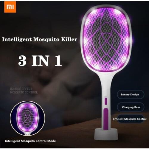 Xiaomi 3 IN 1 LED Trap Mosquito Killer Lamp 3000V Electric Bug Zapper USB Rechargeable Summer Fly Swatter Trap Flies Insect