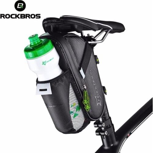ROCKBROS Bicycle Saddle Bag with Water Bottle Outdoor Cycling Mountain Bike Back Rainproof Seat Tail Pouch Reflective Tool Bags