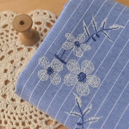 High end cotton fabric Denim blue and white branches tissu Dress Top childrens dress tablecloth curtain fabrics