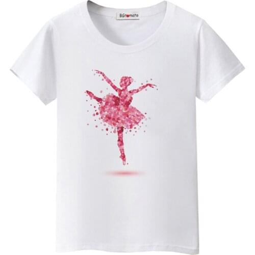 BGtomato dancing tshirt artwork printing t shirt women beautiful summer tops casual streetwear harajuku korean clothes haut femm