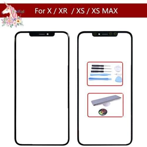 10pcs/lot High Quality For iPhone X XR XS XS Max Front Panel Outer Glass Lens LCD touch Screen Panel Parts Glass Replacement