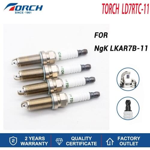 4/6/8pcs Candles Replace for NGK LKAR7B-11 China Original TORCH Spark Plug LD7RTC-11 Alternative Ignition Auto Parts
