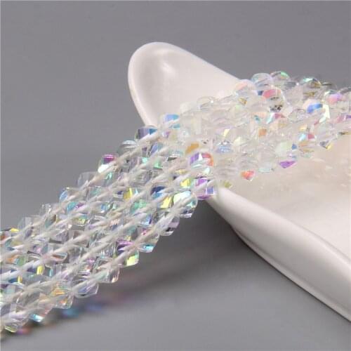 White AB Clear Faceted Austria Crystal Beads Faceted Glass Beads Loose Spacer Moonstone Beads For DIY Bracelet Jewelry Making