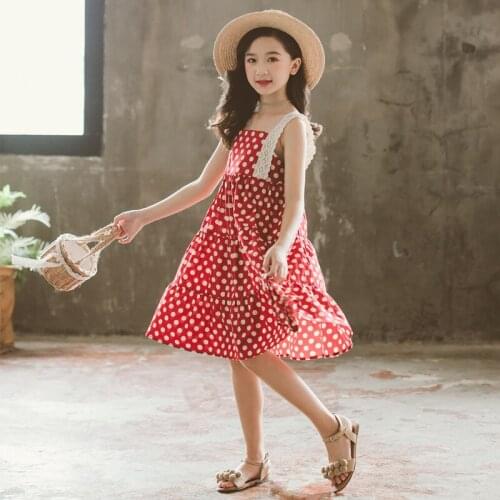 Kids Dresses for Girls 2019 New Children Vest Dress Toddler Suspender Dress Baby Princess Dress Toddler Clothes Dot Lace,#5300