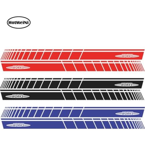 HotMeiNi Car Styling JCW Door Racing Stripes Decal Vinyl Car Stickers JDM for MINI JCW John Cooper Works Side Cooper S 60"*4.3"