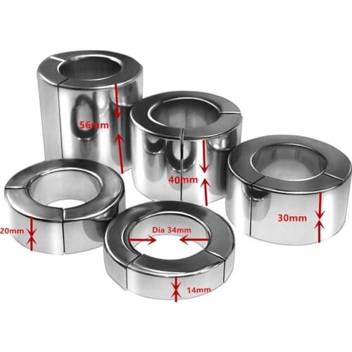 Magnetic Lock Metal Scrotum Stainless Pendant Ball Stretcher Metal Delay Cock Ring Penis Erection Restraint Sex Toy Scrotum Ring