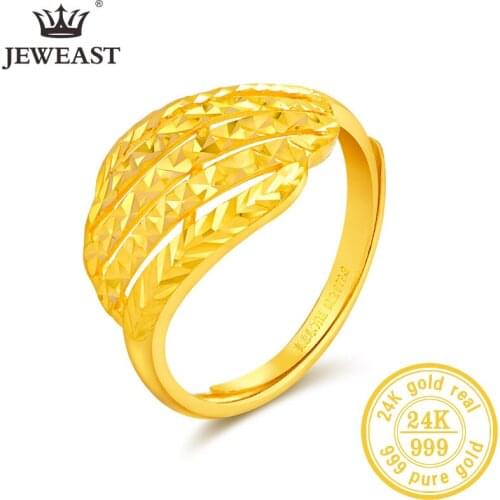 SFE 24K Pure Gold Ring Real AU 999 Solid Gold Rings Elegant Shiny Beautiful Upscale Trendy Classic Jewelry Hot Sell New 2020
