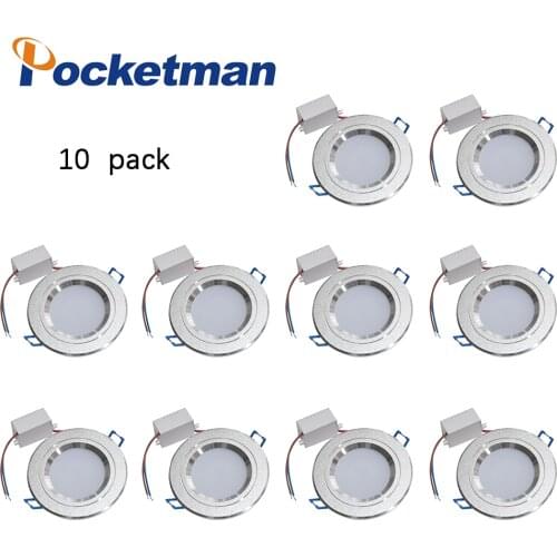 Pack of 10 LED Downlight 9W Round Recessed Lamp 110v-240v Led Bulb Bedroom Kitchen Indoor LED Spot Lighting