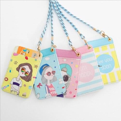 Lovely card case Key holder Bank Credit Card Holders Card Bus ID Holders Identity Badge with Cartoon Retractable Reel Kid Gift