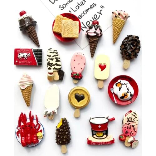 Creative Refrigerator Stickers Children Ice Cream Three-dimensional Resin Refrigerator Magnet Refrigerator Decoration