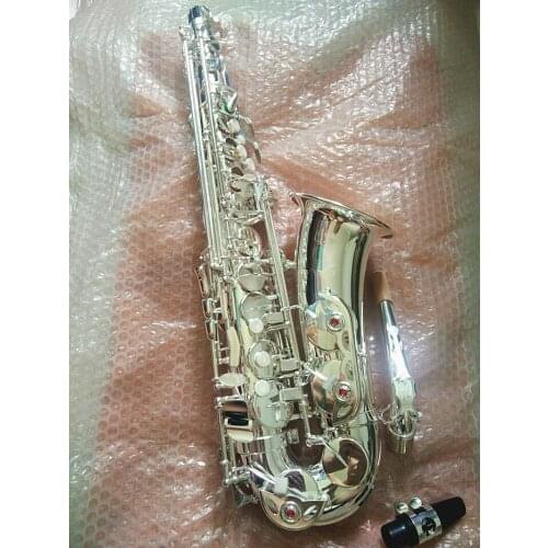 Best quality New Arrival Alto Saxophone Silver plating Sax Musical Instruments With Mouthpiece Free shipping