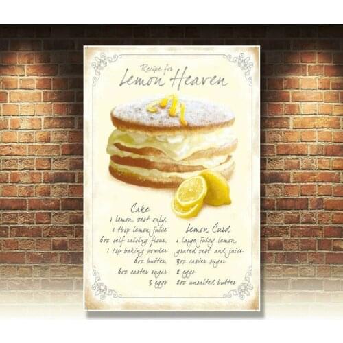 Lemon Heaven Baking Recipe Kitchen Cafe & Restaurant Small Metal Steel Sign