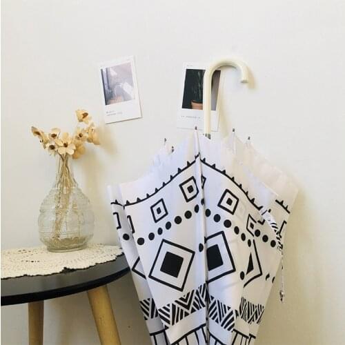 Fashion Cartoon Milk Black and white Waterproof Sunshade Umbrella Men Quality Long Handle Umbrella Womens