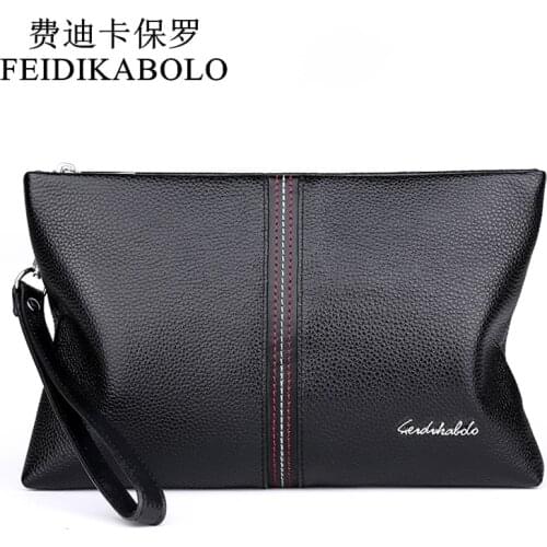 FEIDIKABOLO Genuine Leather Men Wallet Carteiras Masculinas Cowhide Leather Purse Card Holder Coin Pocket Male Wallets Clutch