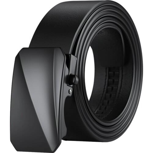 WilliamPOLO brand mens belt leather simple belt without interlayer high quality automatic buckle belt 18407p