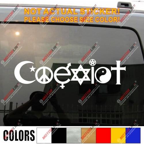 Coexist Decal Sticker Car Vinyl Religions Peace die cut jesus jew style b